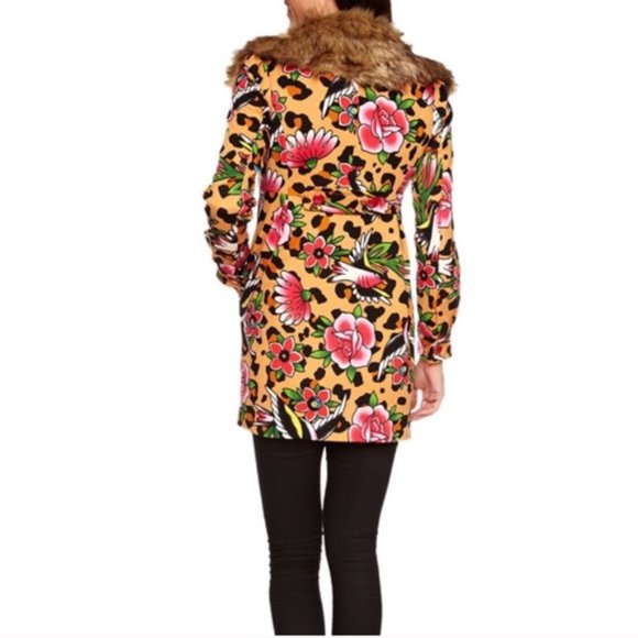 Sale! Iron Fist Leopard Fur rockabilly punk rocker  coat - Picture 2 of 9